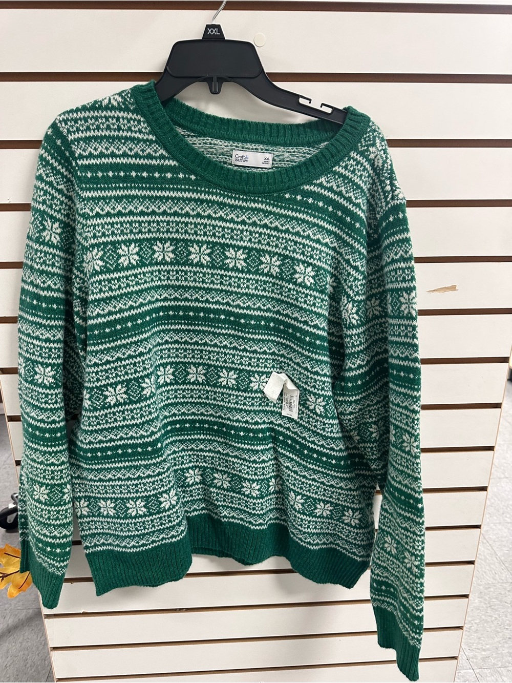 Croft & Barrow Green Christmas Crewneck Sweater - Women